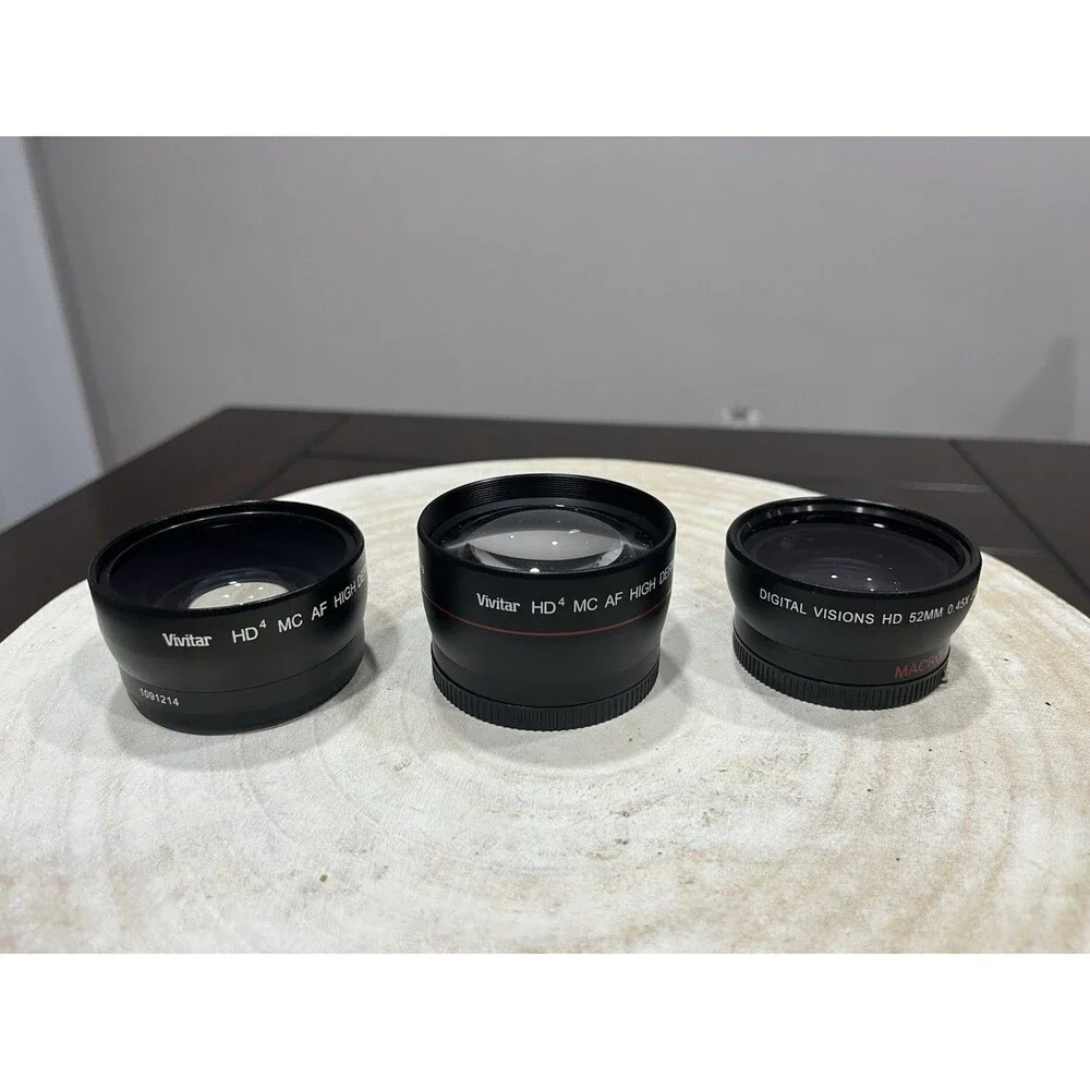 Digital Visions 52mm .45x Japan Optics & Vivitar HD .43x and 2.2x Converters